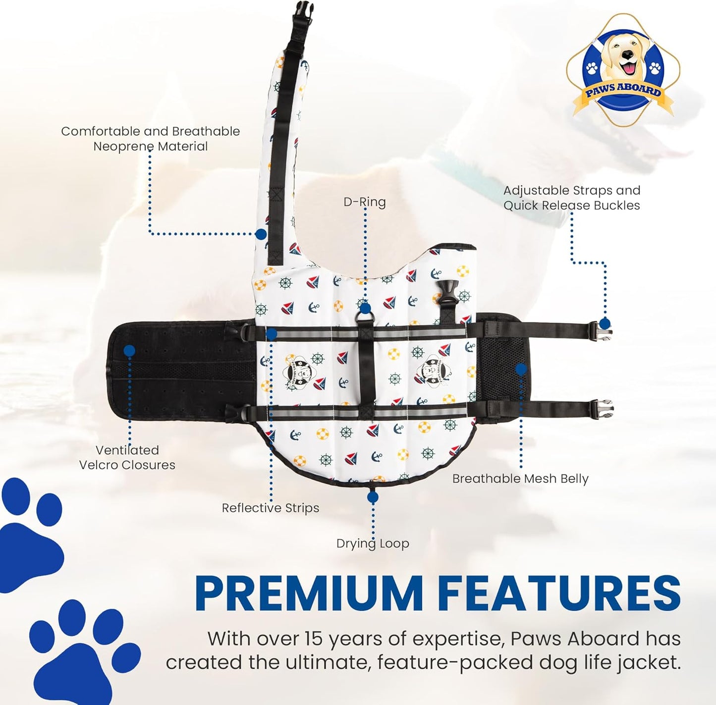 Nautical Dog Life Jacket