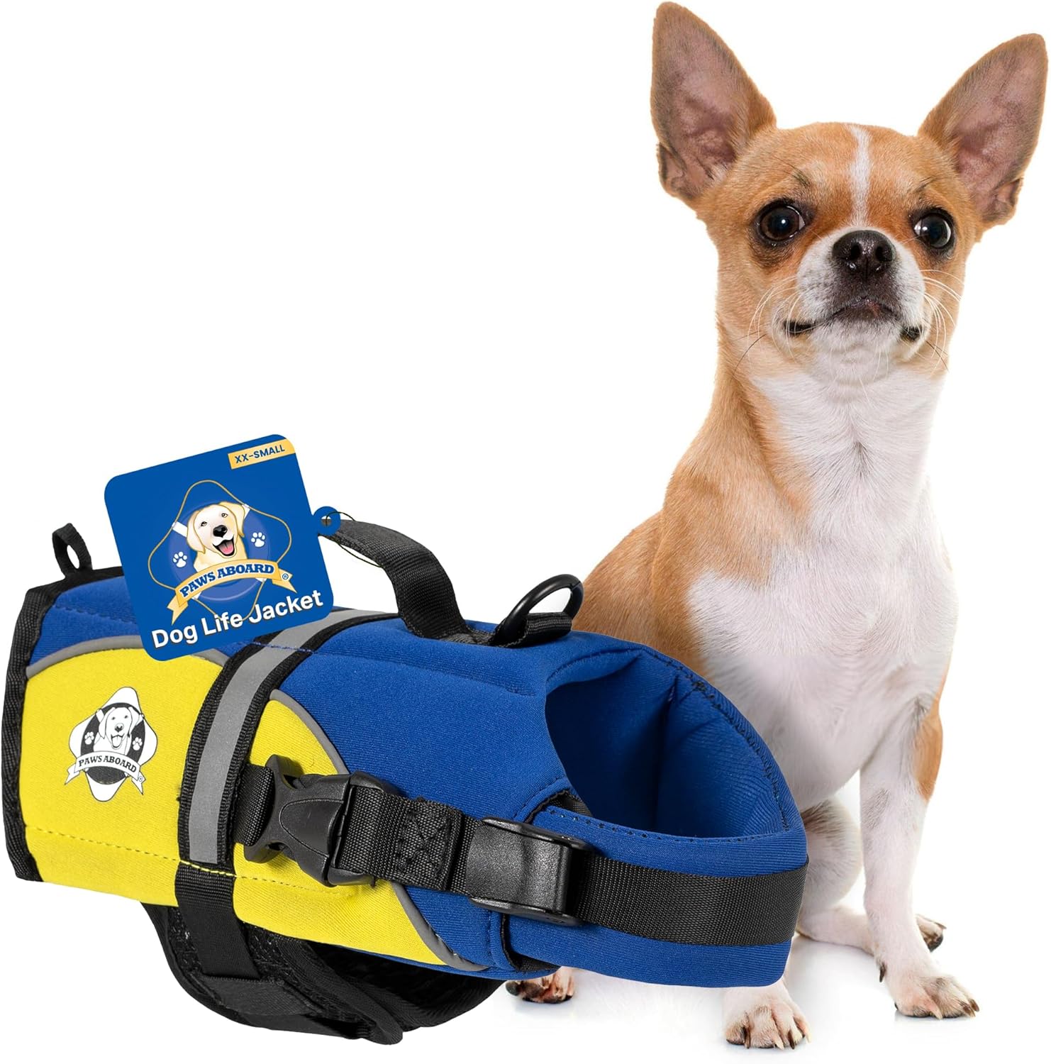 Blue/Yellow Neoprene Dog Life Jacket –