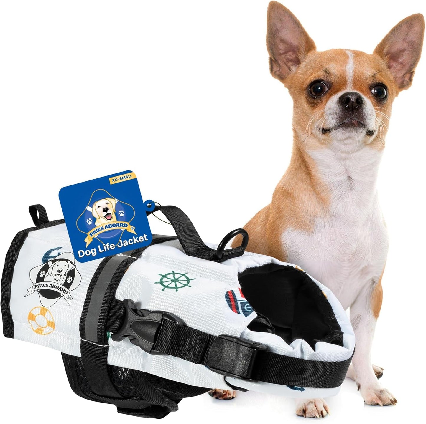 Paws Aboard Dog Life Jacket Large Nautical