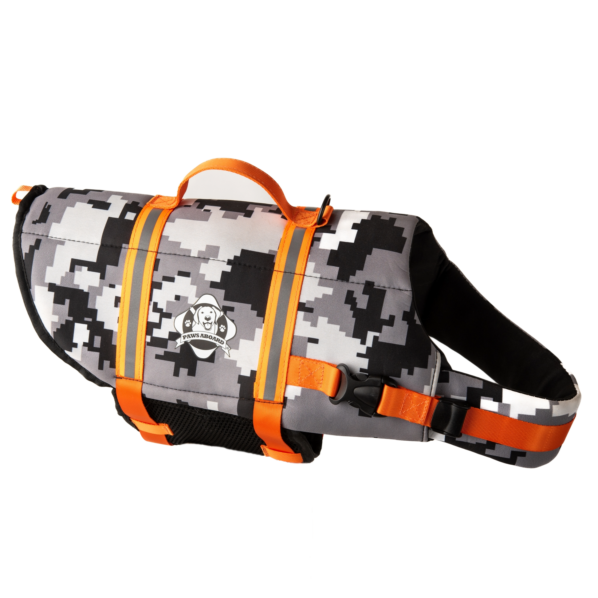 Orange Camo Neoprene Dog Life Jacket