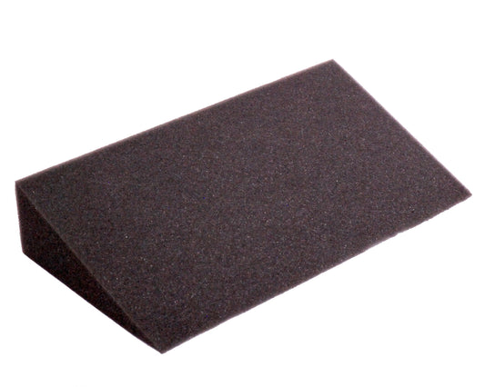 Charcoal grey foam wedge that is used to level the Fido Rido pet carseat when placed in a car's bucket seat.